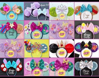 Princess Sequin Mouse Ears | Sparkle Costume Headband for Kids & Adults | Theme Park Accessories