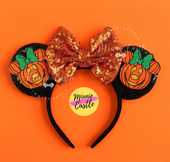 Diadema Orejas Disney con Calabazas Naranja de Mickey - DIY con Moldes -  Halloween 