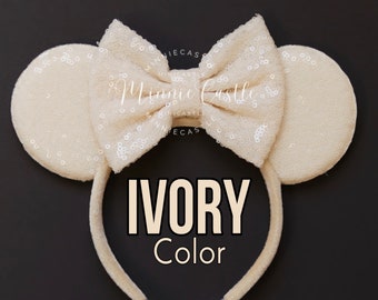 Ivory Mickey Ears, Mickey Ears, Blush Mouse Ears, Minnie Ears, Mouse Ears,  Mouse Ears Headband, Ivory Ears, Mickey Ears, Classic Ears