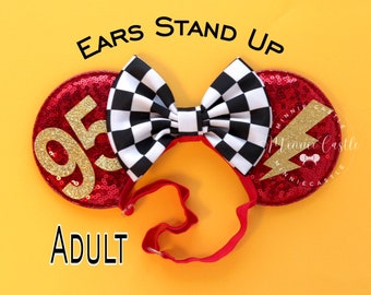 Cars Mickey Ears, Mickey Ears, Adult Mouse Ears, McQueen Mouse Ears, Minnie Ears, Mouse Ears Elastic Headband, Mickey Ears, Characters Ears