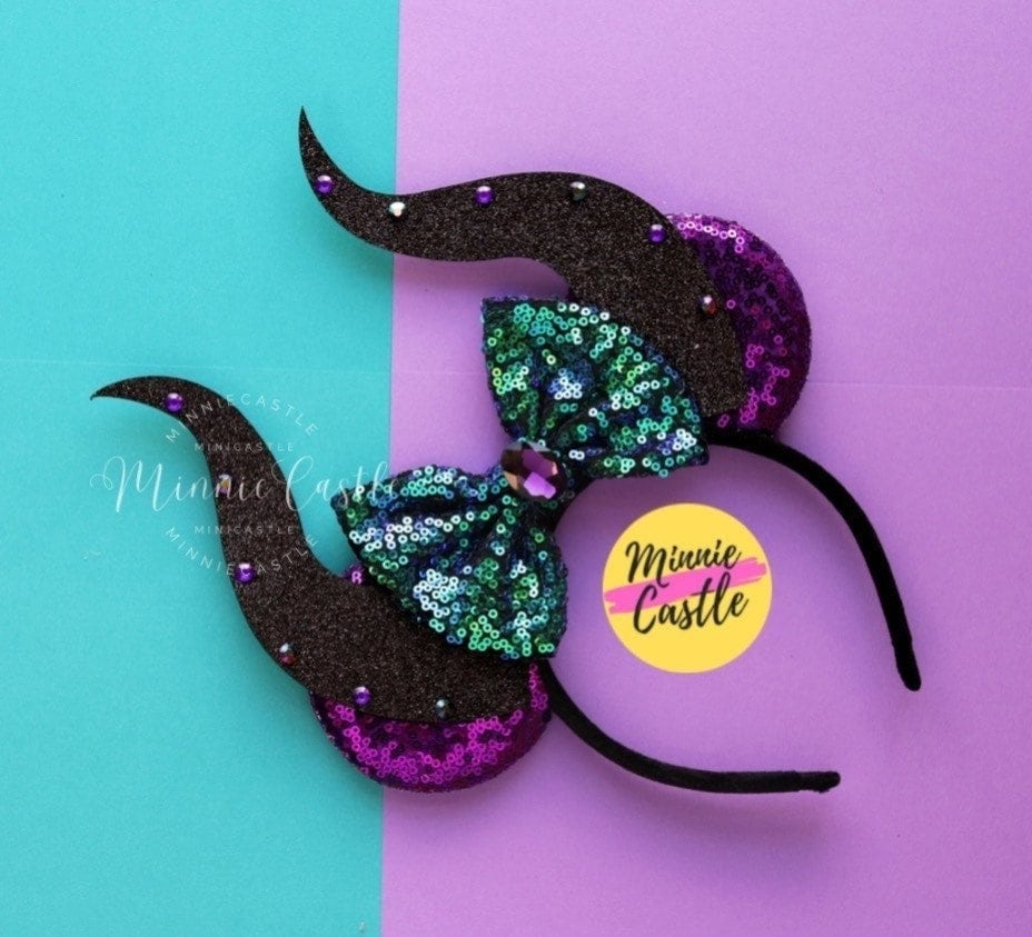 Malficent Ears, Mickey Ears, Mistress of All Evil Ears, Evil Mickey Ears, Minnie Ears, Halloween Mickey Ears, Mouse Ears Headband