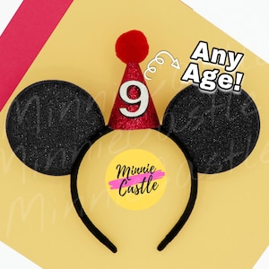 Birthday Hat Ears, Birthday Mickey ears, Boy Men Mouse Ears, Birthday Ears, Mickey Head Mouse Ears, Minnie Ears, Mouse ears headband