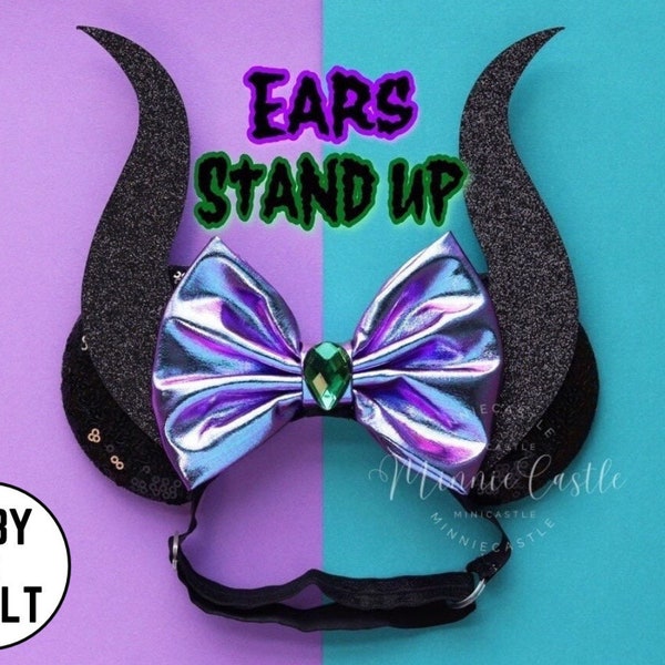 Malficent Ears, Mickey Ears, Mistress of All Evil Ears, Minnie Ears, Halloween Mouse Ears, Mouse Ears With Elastic Headband for Adults Kids