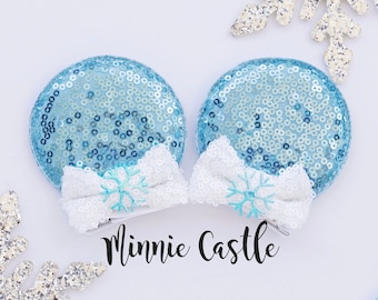 Elsa Mickey Ears Hair Clips, Mickey Ears, Princess Mouse Ears, Kid Mickey Ears, Princess Ears, Minnie Ears, Mouse Ears Hair Clips