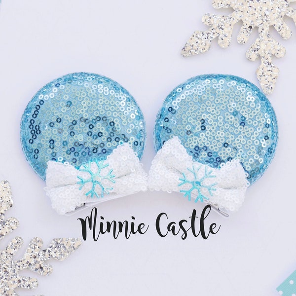 Elsa Mickey Ears Hair Clips, Mickey Ears, Princess Mouse Ears, Kid Mickey Ears, Princess Ears, Minnie Ears, Mouse Ears Hair Clips