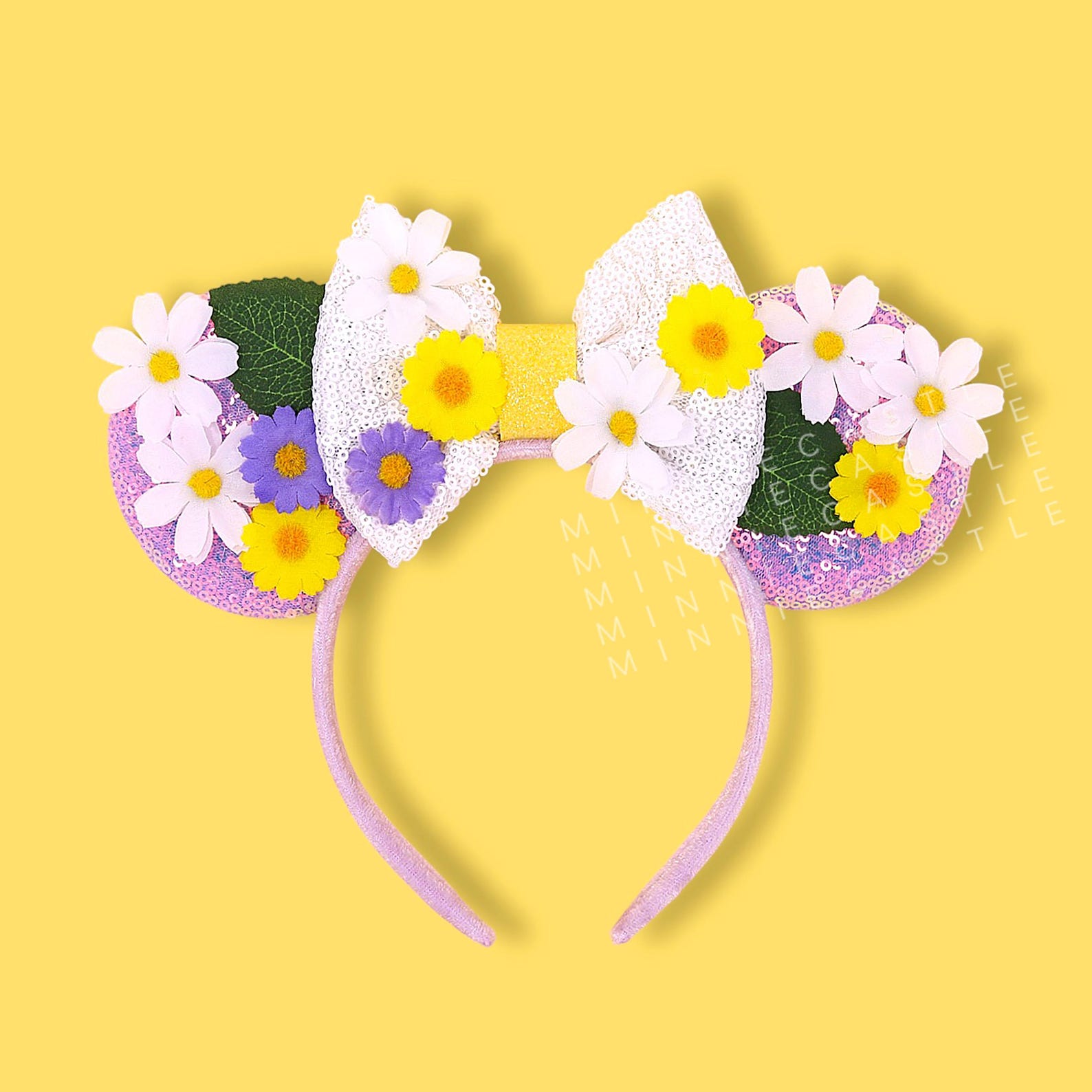 Spring Ears Daisy Flower Ear, Mickey Ears, Garden Flower Mouse Ears, Floral Minnie ...