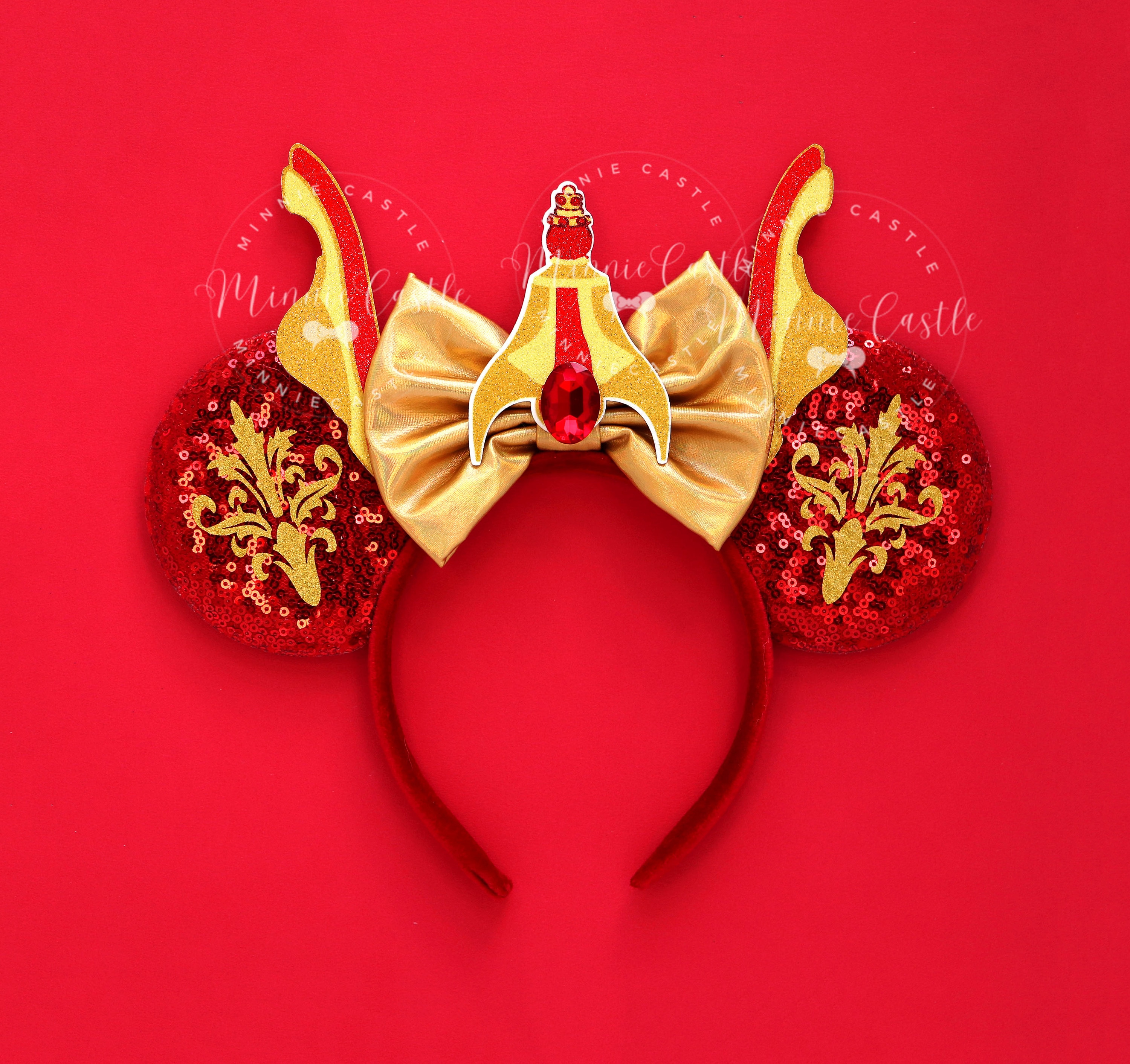 NWOT Disney Mickey Mouse WAFFLE Red and Gold Ears Headband PHOTOS: New Syrup-Scented Loungefly Mickey Waffle Ear  main image 4