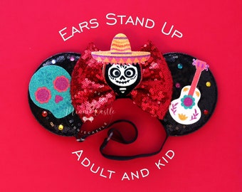 Coco Mickey Ears: Fiesta Mouse Ears with Elastic Headband