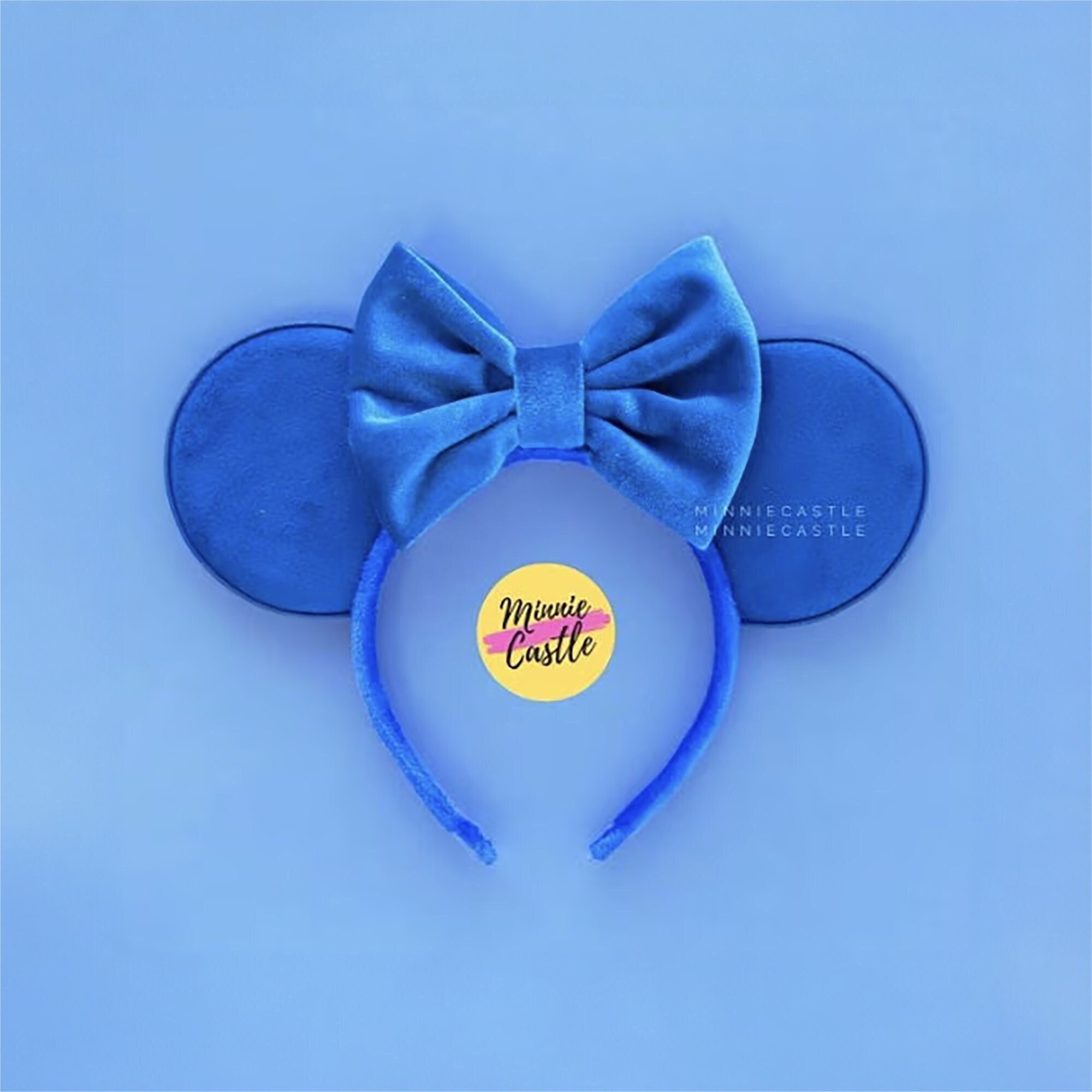 Velvet Bow Blue Ears, Minnie Ears, Blue Mickey Ears, Adult  display picture 2