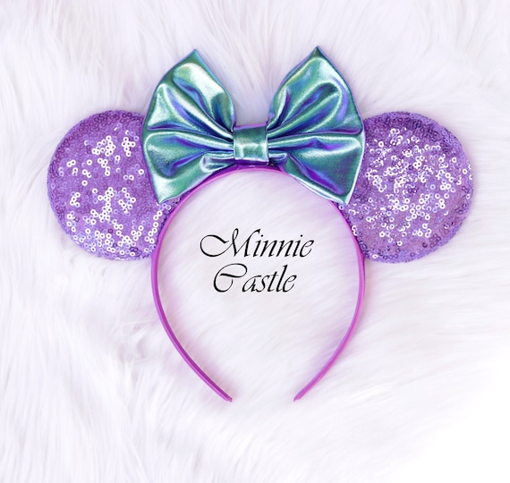 Mouse Ears Iridescent Light Purple Sequin Headband Mickey  display picture 2
