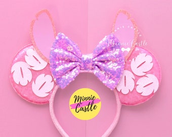 Angel Mickey Ears Headband: Tropical Hawaiian Mouse Ears, Sequin Minnie Ears