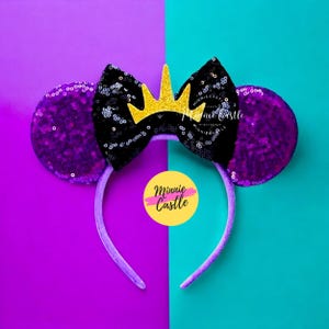 Ursula Mouse Ears, Mickey Ears, Mermaid Minnie Ears, Halloween Costume Ears, Cosplay Mouse Ears Headband for Kids & Adults, Characters Ears