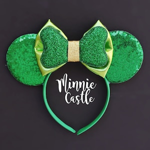 St. Patrick&#39;s Day Ears,  Mickey Ears, St. Patrick&#39;s Mouse Ears, Minnie Ears, Mouse Ears Headband for Kids and Adults, St. Patrick&#39;s Day Ears