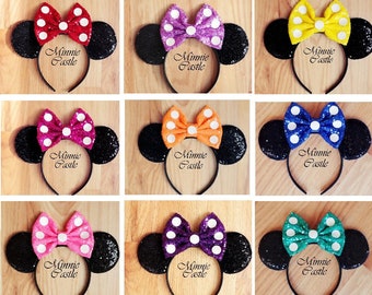 Polka Dots Mickey Ears, Mickey Ears, Minnie Ears, Sequin Mouse Ears, Mouse Ears Headband, Sequin Mickey Ears, Mickey Ears, Characters Ears