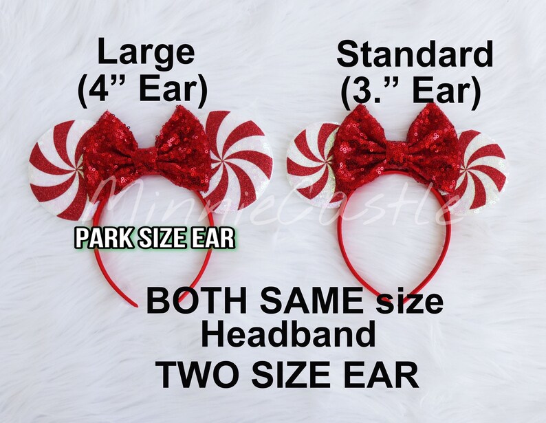 Red peppermint Minnie ears Peppermint Mickey ears Christmas image 4
