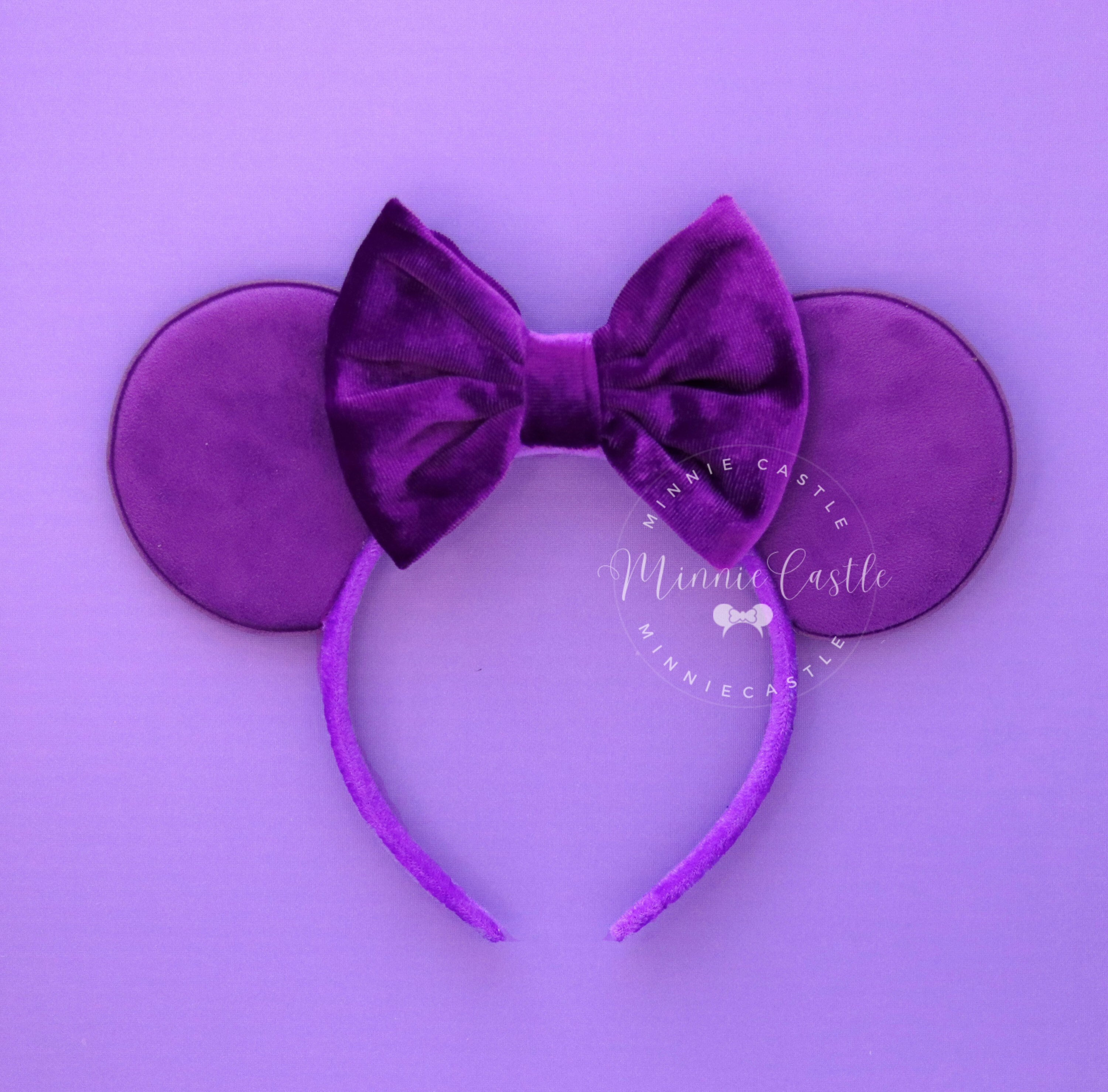 2 MINNIE MOUSE EARS Headbands *NEW* Purple Velvet & Classic Red Bow Red Sequin Bow Disney Minnie Ears Ears Headband main image 3