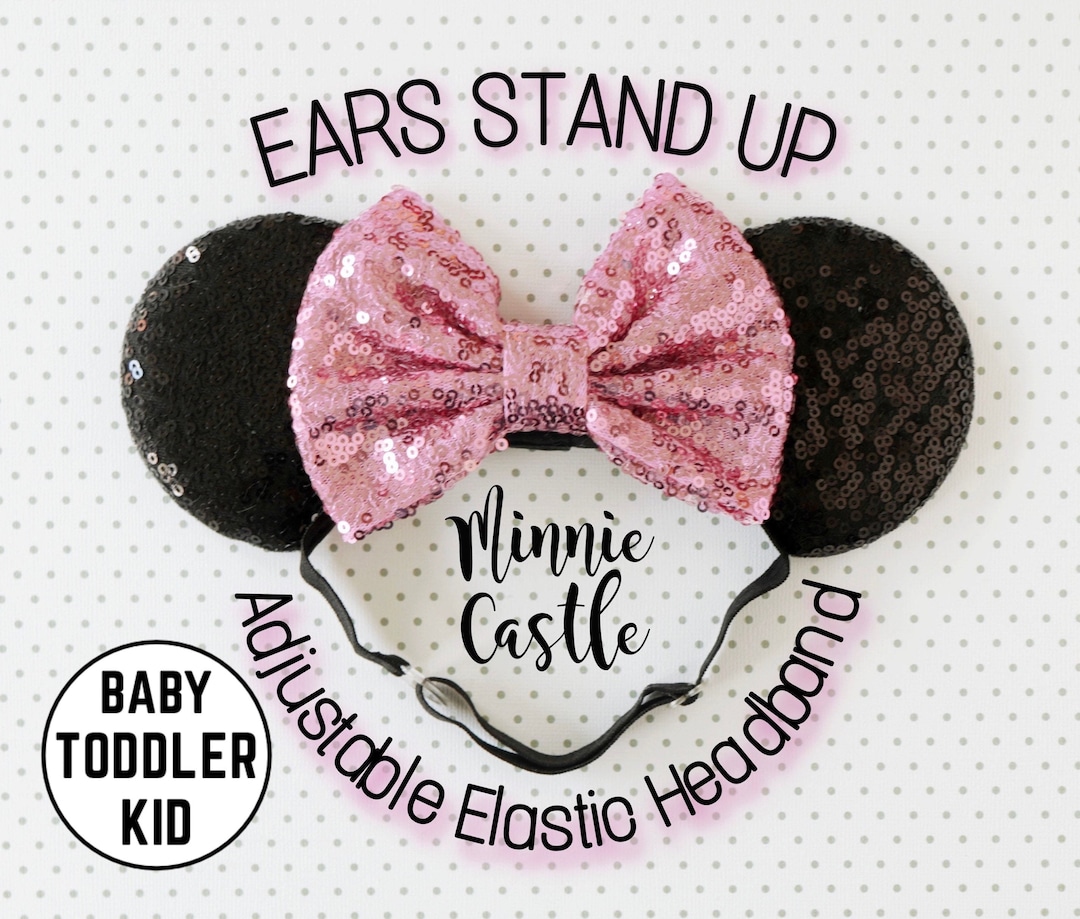 Mickey Mouse Ears,Minnie Ear Headband Sequin Hair Band for Women Girls  Party Supplies Glitter Hair Band : : Beauty
