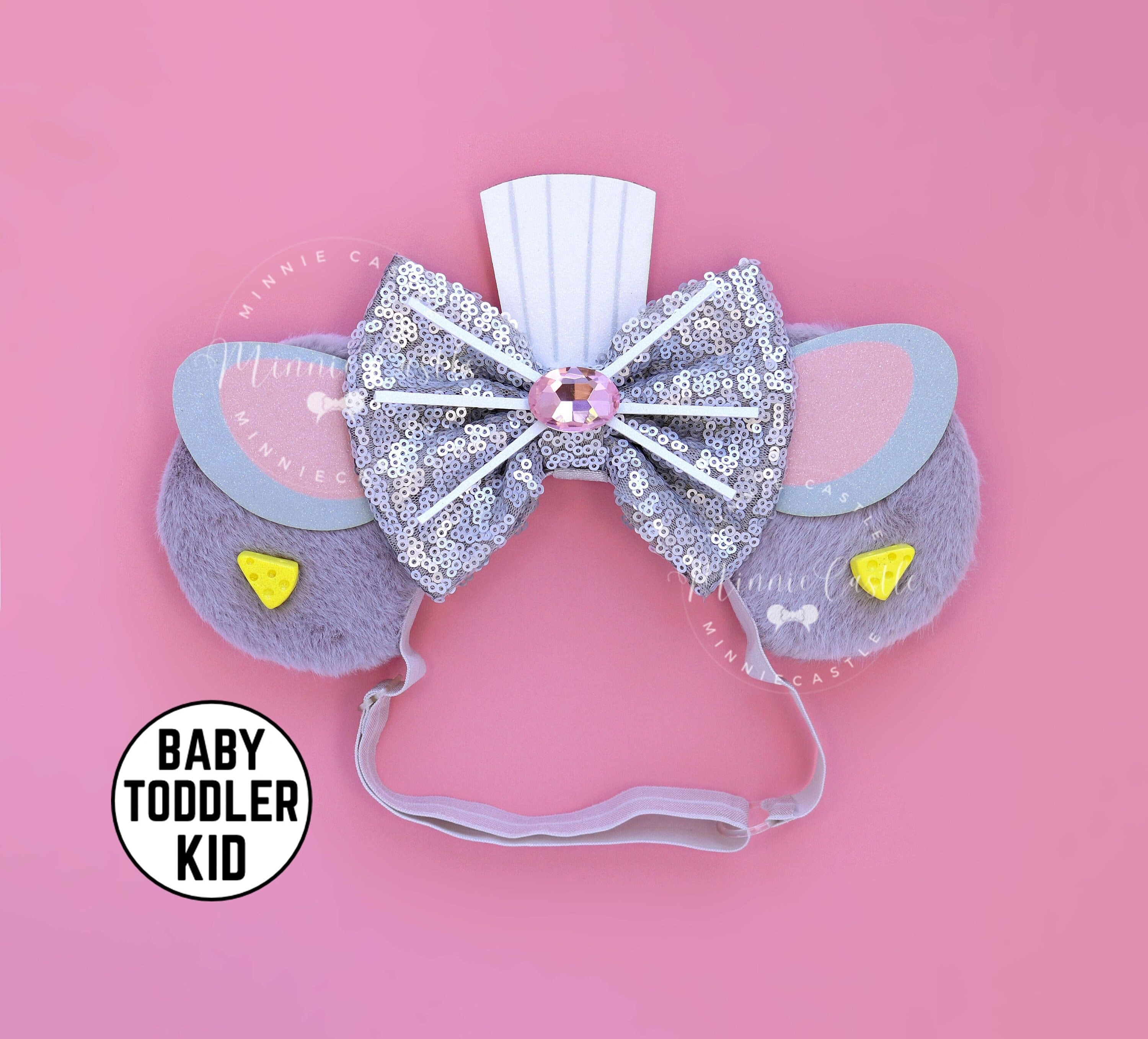 Ratatouile Ears, Mickey Ears, Remy Mouse Ears, Baby Toddler Minnie Ears, Cooking Hat Mouse Ears, Mickey Ears Elastic Headband, Stretch Band