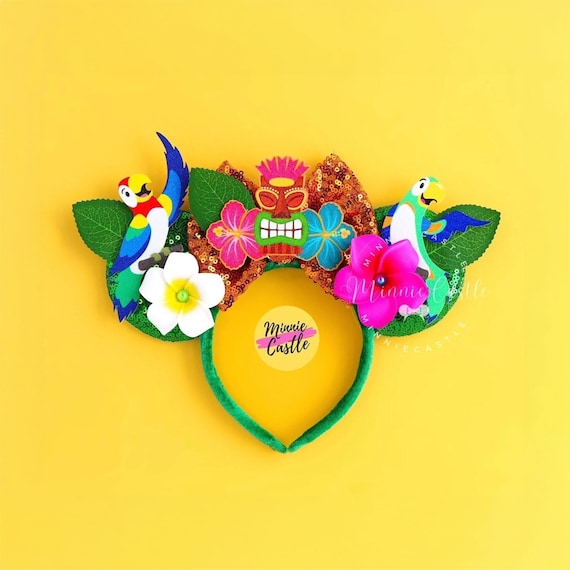 Disney Enchanted Tiki Room Minnie Ears Headband Tropical Parrot s-l400.jpg main image 3