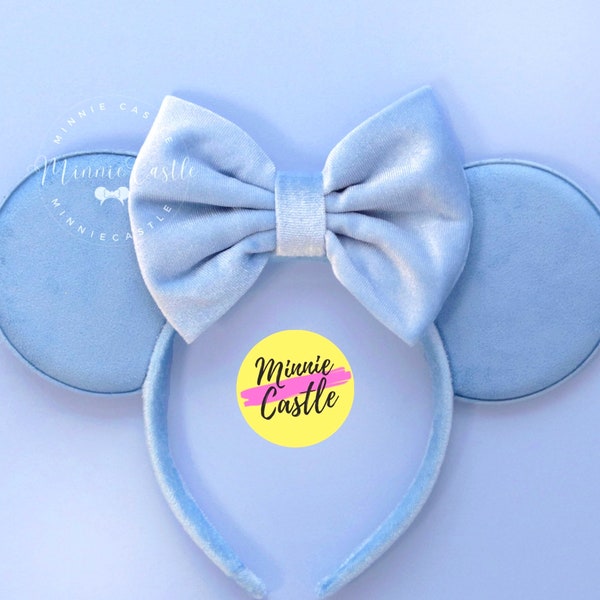 Mickey ears, Velvet Mickey Ears, Sky Blue Mouse Ears, Minnie Ears, Mouse Ears Headband, Sky Blue Ears, Mickey Ears, Velvet Mickey Ears