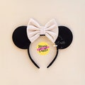 Mickey Ears, Ivory Bow Mouse Ears, Minnie Ears, Velvet Mickey Ears, Minnie Ears, Mouse Ears Headband, Mickey Ears, Velvet Minnie Ears