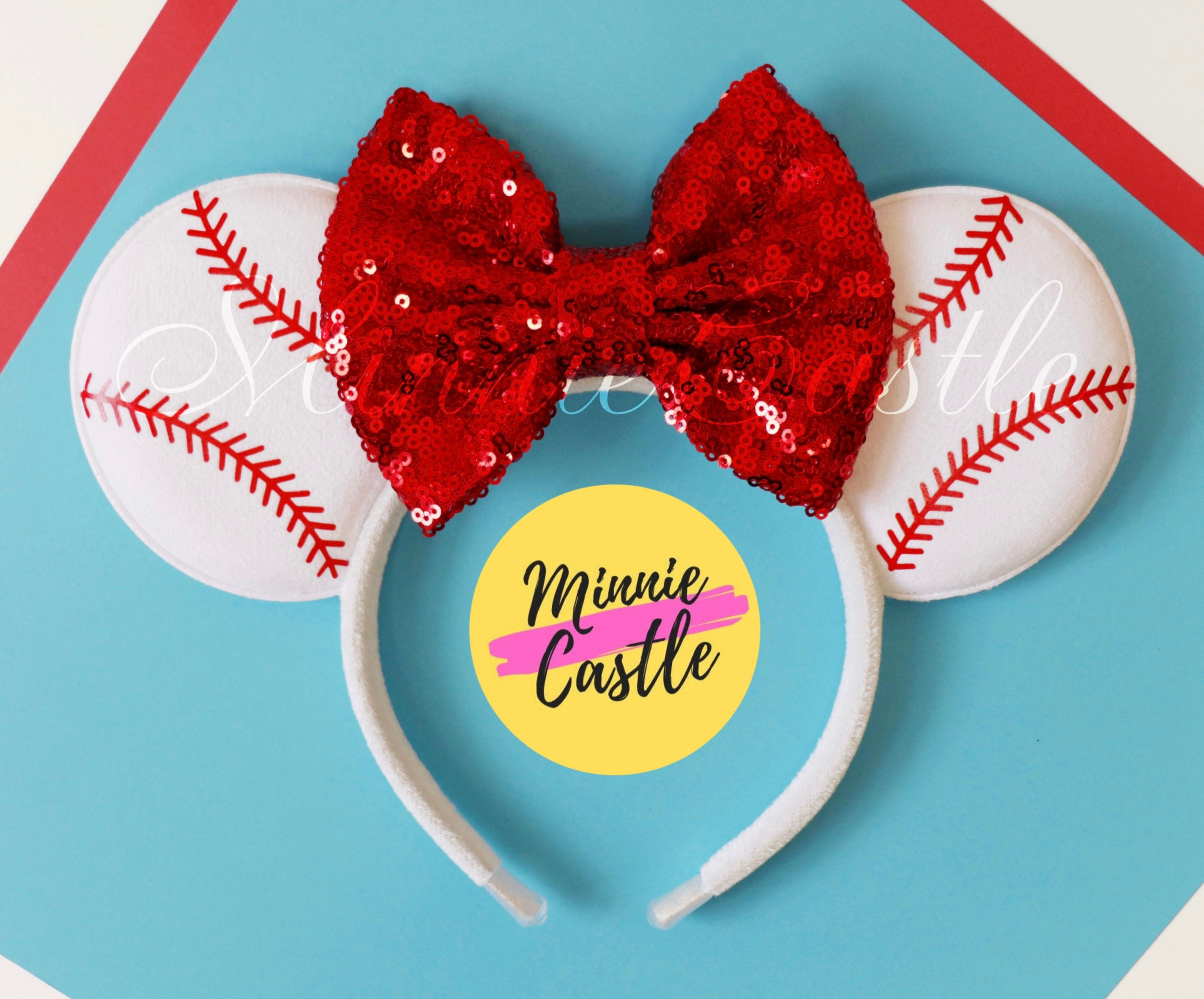 Baseball Mickey Ears Sports Mouse Ears Mickey Ears Baseball Etsy