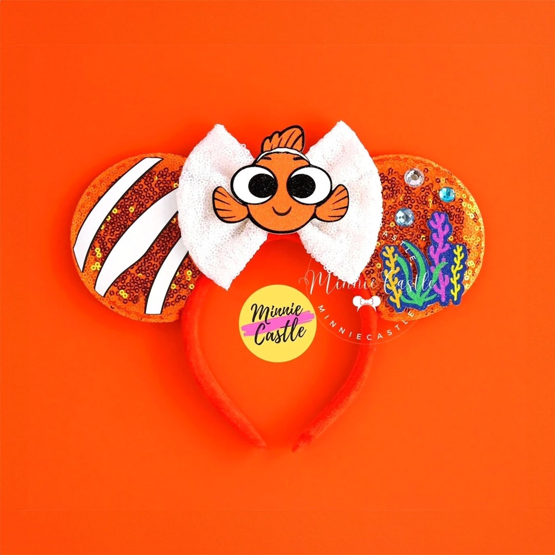 ?Finding Nemo Themed Disney Mouse Ears Nemo Mickey Ears, Nemo Ears, Finding Nemo Minnie Ears, Nemo  main image 3