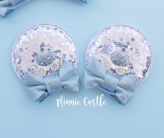 Cinderella Inspired Mickey Ears Hair Clips, Minnie Ears, Princess Ears, Mickey Ears, Mouse Ears Hair Clip, Mickey Ears for Kids Toddler