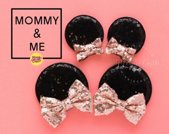 Minnie ears, Hair clips, Mickey ears, Mickey ears, Mouse ears hair clip, Rose gold ears, Minnie ears, hair accessories, adults and kids