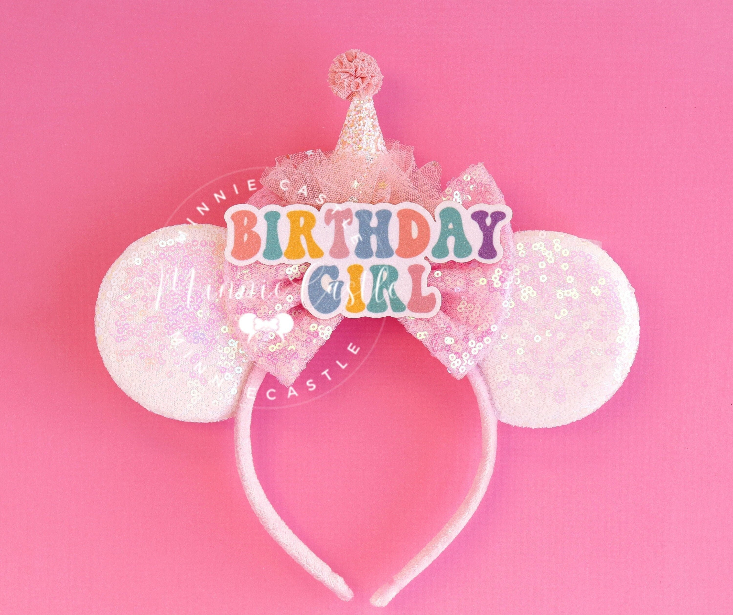 Birthday ears, Birthday Mickey ears, Birthday Hat Mouse ears, Minnie ears, Birthday Minnie ears, Birthday Minnie Ears, Mouse ears headband