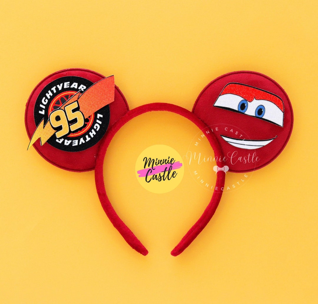 Lightning Mcqueen Hat Cars-Themed Mouse Ears Headband Sparkly