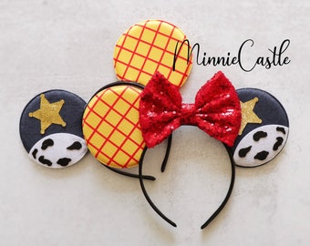 Woody ears, Woody Mickey Ears, Toy Cowboy Mouse Ears, Mickey Ears, Minnie Ears, Mouse Ears Headband, Mickey Ears, Cowboy Hat Characters Ears