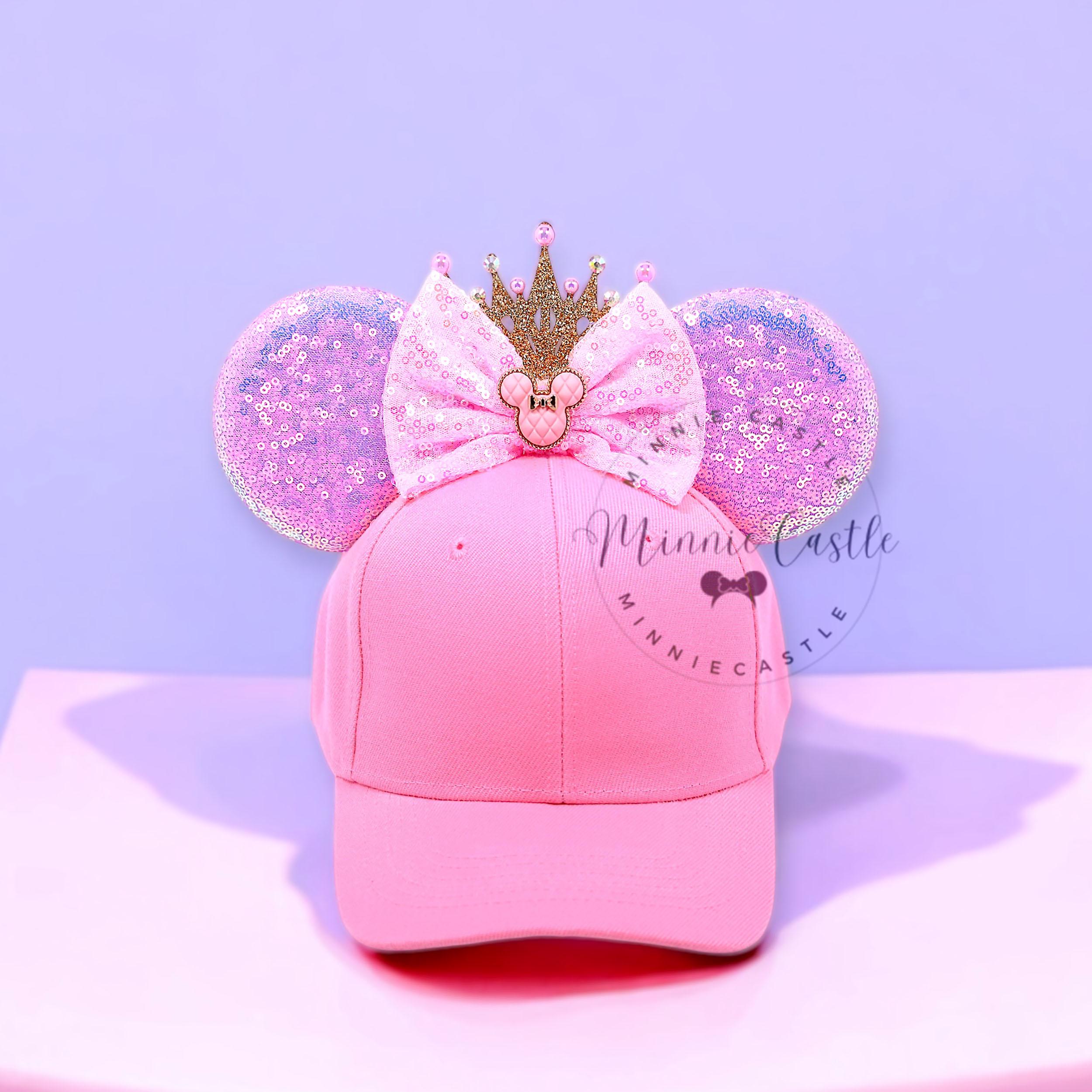 Mickey-hoed met gouden kroon, roze Minnie Ears-pet voor kinderen en volwassenen, verjaardagscadeau voor meisjes, baseballcap muizenoren, verstelbare prinsessenhoed - België Mickey-hoed met gouden kroon, roze Minnie Ears-pet voor kinderen en volwassenen, verjaardagscadeau voor meisjes, baseballcap muizenoren, verstelbare prinsessenhoed - België