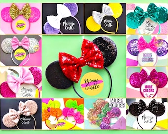 Classic Mouse ears, Minnie Ears, Mickey ears,  Sequin Mickey Ears, Mouse Ears Headband, Mickey Ears, Mickey Ears, Characters Ears, Minnie