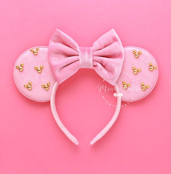 Lavender Mouse Ears With Gold Mickey Charms, Lilac Velvet  display picture 3