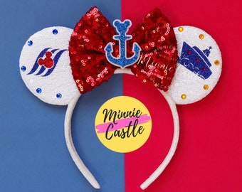 Cruise Mickey ears, Minnie Ears, Cruise Mouse ears, Mickey Ears, Mouse ears, Cruise Ears, Nautical ears, Mouse Ears Headband for Adults Kids