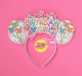 Birthday girl Crown ears, Mickey ears, Minnie ears,  birthday ears, birthday Mickey ears with Princess tiara, iridescent Mouse ears headband