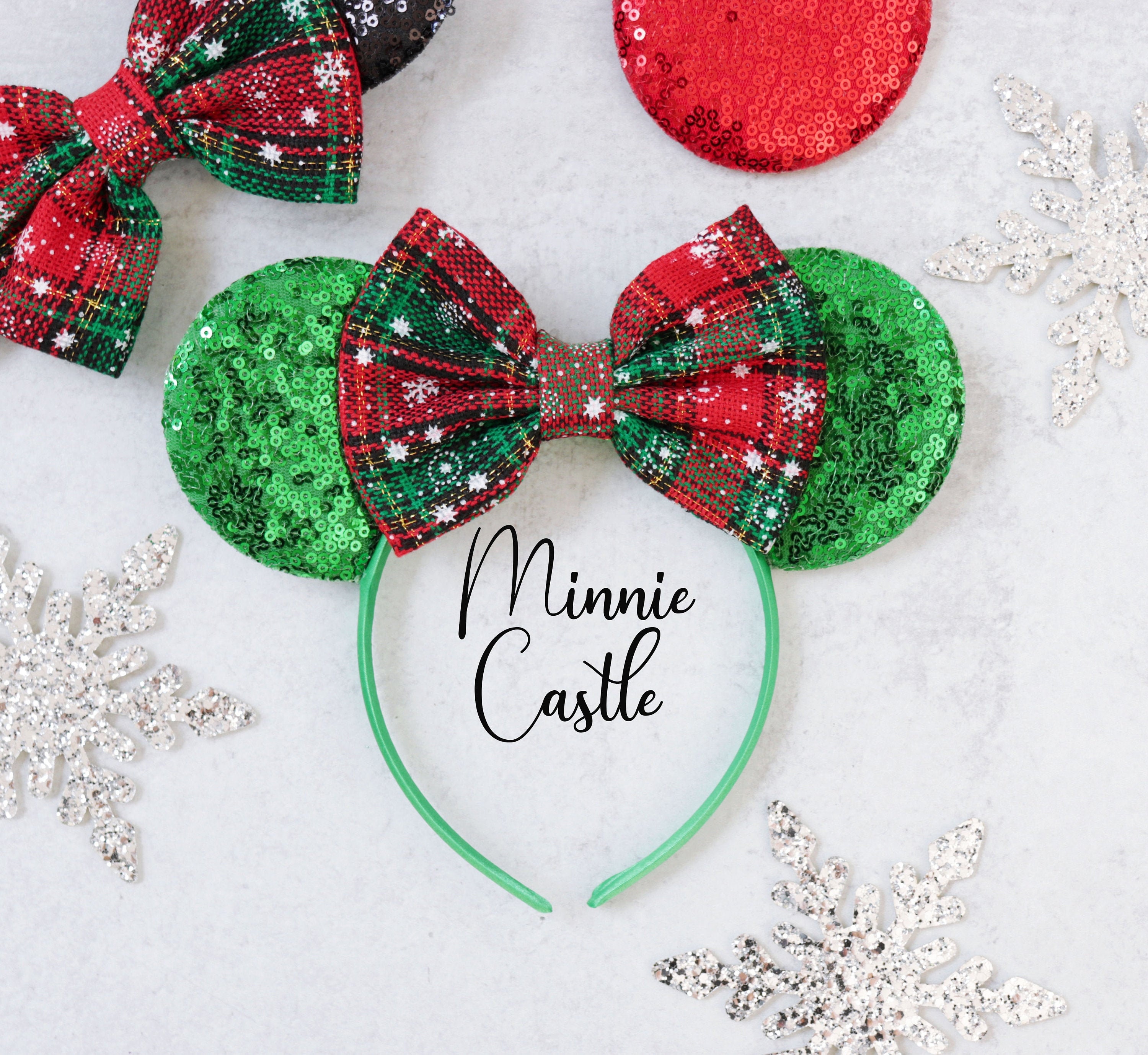 Christmas Minnie Ears Christmas Ears Christmas Mickey Ears Etsy