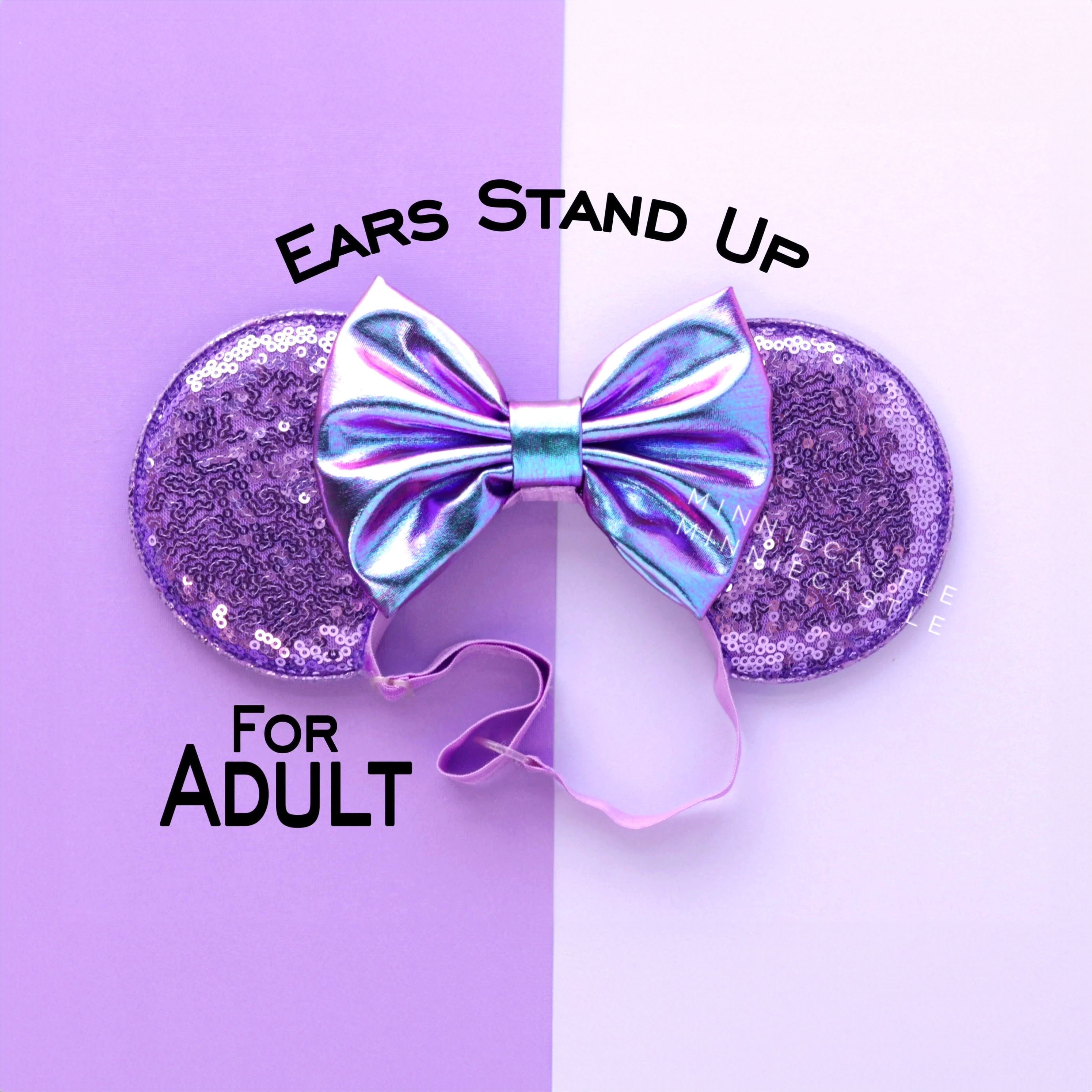 Disney Purple and Silver Minnie Mouse Ears Headband Cloé - Minnie Ears - Disney Headband - 30th Anniversary - Etsy main image 3