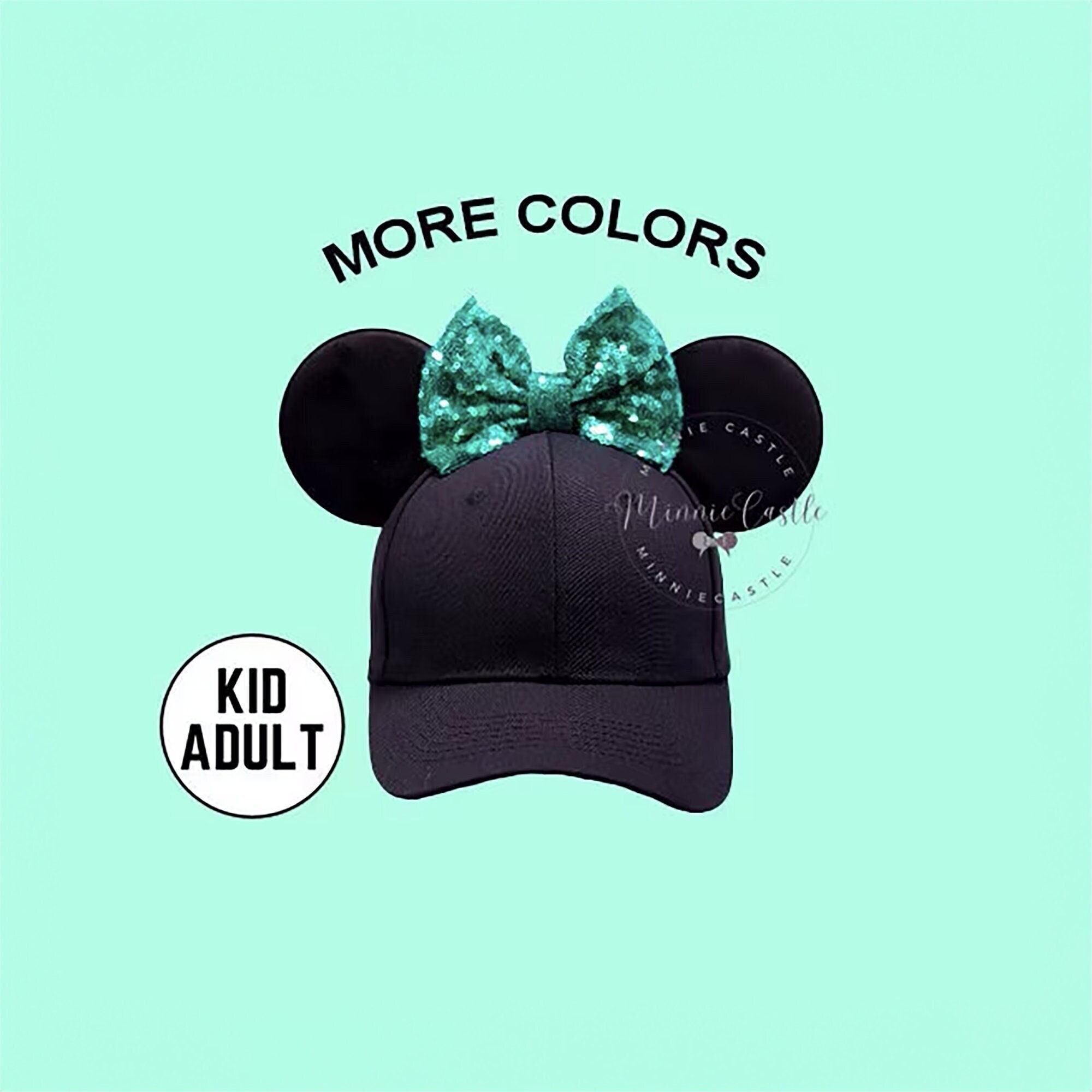 Gorro con orejas de Mickey, gorra de béisbol con orejas de Mickey, gorro con orejas de Minnie y lazo, gorra de béisbol con orejas de Mickey, orejas de ratón para adultos y niños, gorro con orejas de Minnie