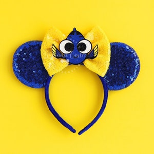 Nemo Ears, Nemo Mickey Ears, Finding Fish Mouse Ears, Minnie ears, Dory Minnie Ears, Nemo Ears, Mouse ears headband, Mickey Ears Dory / Simple Design