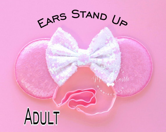 Diadema con orejas de Mickey y Minnie para niña y mujer, lazo