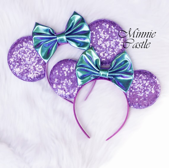 Mouse Ears Iridescent Light Purple Sequin Headband Mickey  display picture 3