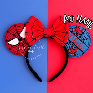 Spider Mickey Ears, Mickey Ears, Minnie Ears, Super Hero Minnie Ears, Mouse Ears Headband, Spider Minnie Ears for Adults Kids