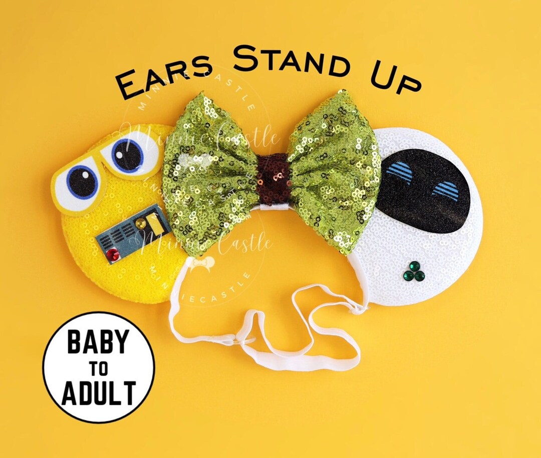 Yellow Robot Mickey Ears, Mickey Ears, Walle Mouse Ears, Baby Toddlers