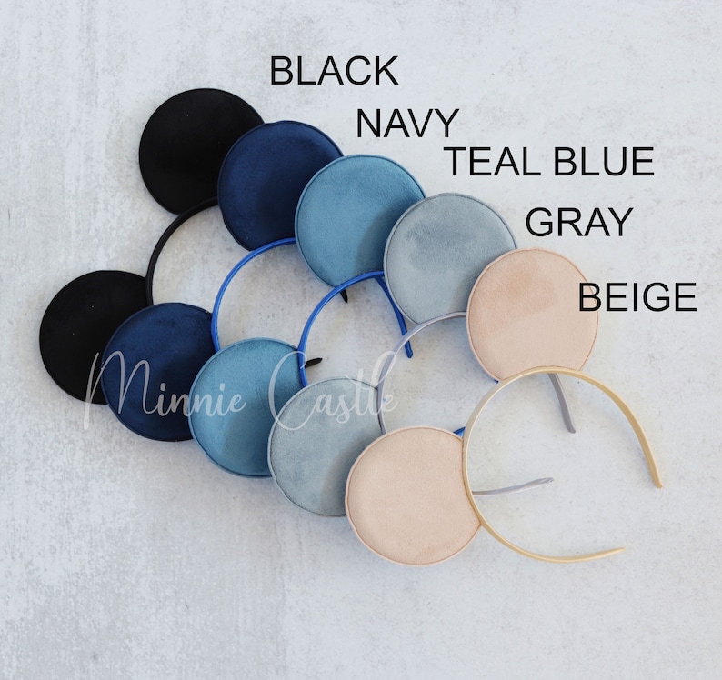 Black Velvet Minnie Ears Solid Black velvet mouse headband image 5