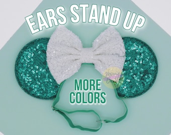 Minnie ears, Women adult Minnie Ears, Mouse  ears elastic headband, Mickey Ears, Mickey ears with stretch band, No headache headband