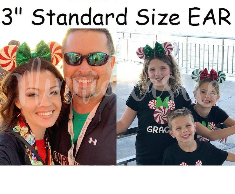 Red peppermint Minnie ears Peppermint Mickey ears Christmas image 7