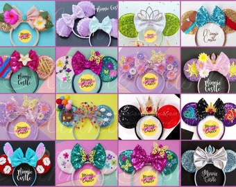 Minnie ears, Mickey ears, Princess Mouse ears, Mickey trip favor, birthday gifts, costume, cosplay, Princess ears for Kids and adult all age