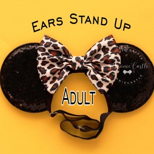 Cheetah Mickey Ears, Leopard Mouse Ears, Minnie Ears, Mickey Ears, Animal kingdom Ears, Adult Women Mouse Ears with Elastic Headband